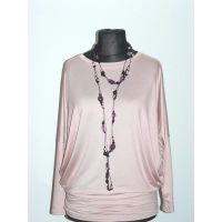 Bluzka dla puszystej perłoworóżowa w stylu Oversize